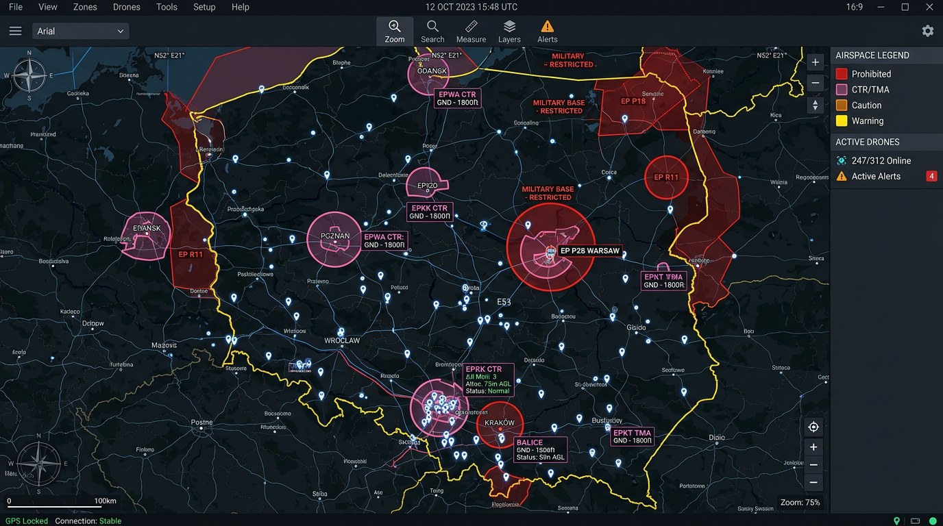 Jak sprawdzić strefy lotnicze przed lotem dronem - mapa stref w Polsce