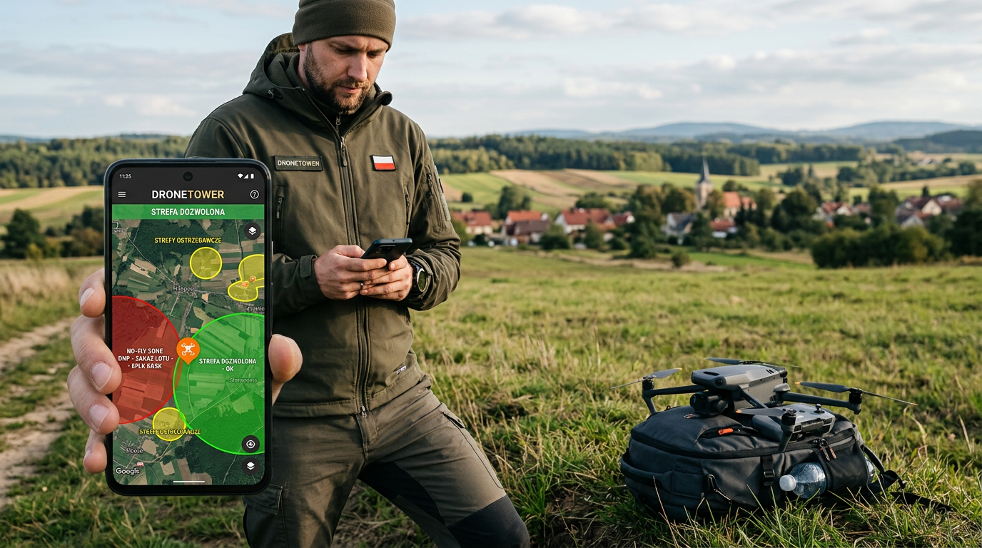 Gdzie można latać dronem w Polsce - przepisy EASA, strefy i aplikacja DroneTower
